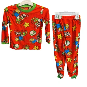 Super Mario Brothers Pajamas Holiday Christmas Set For Kids Boys Girls Red XS - Picture 1 of 18