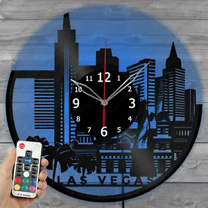 LED Vinyl Clock las Vegas Light Vinyl Record Wall Clock Home Decor Handmade 1997 - Picture 1 of 12