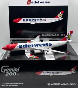 Edelweiss A340-343 HB-JMG GeminiJets G2EDW1354 Scale 1:200 Diecast - Picture 1 of 15