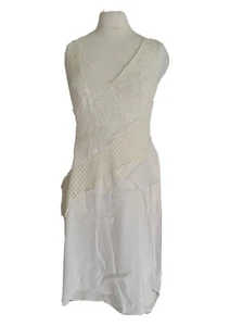 French Connection Womens Summer White Sleeveless Tiered Lace Mini Dress. UK 12. - Picture 1 of 12