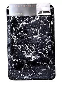 Set Di 2 ARCH MANTLE Nero, Argento Marmo Motivo Poliestere Bagno, Zerbino - Foto 1 di 5