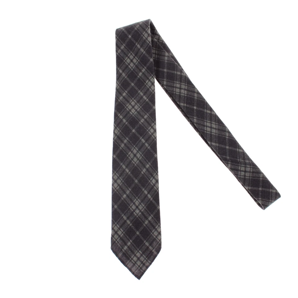 Kiton новый без ЯРЛЫКОВ кашемир/шелковая смесь семь сложить шеи галстук темно серый/светло-зеленый клетку - Изображение 1 из 4