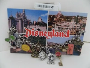 Cool Vintage Style Retro Disneyland Postcard Charm Bracelet New! Great Gift! - Picture 1 of 9