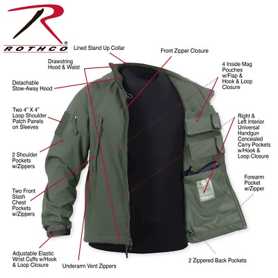 Rothco Men's Concealed Carry Soft Shell Jacket  # 55385 - Image 1 of 4