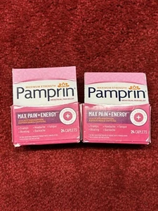 2x Pamprin Menstrual Pain Relief Maximum Strength 24 Caps 2 boxes Exp 12/26 - Picture 1 of 3
