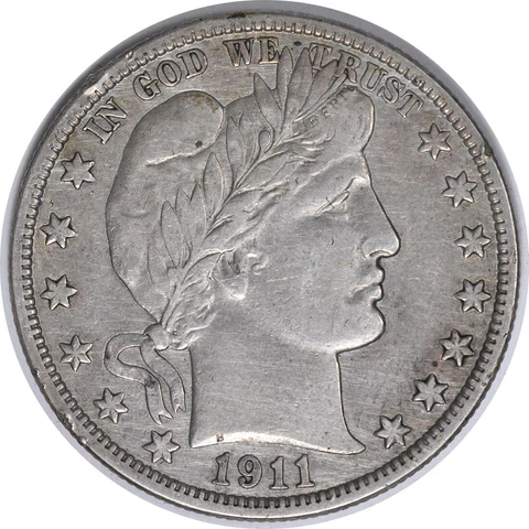 1911-S Barber Silver Half Dollar VF Uncertified #1134 Cover