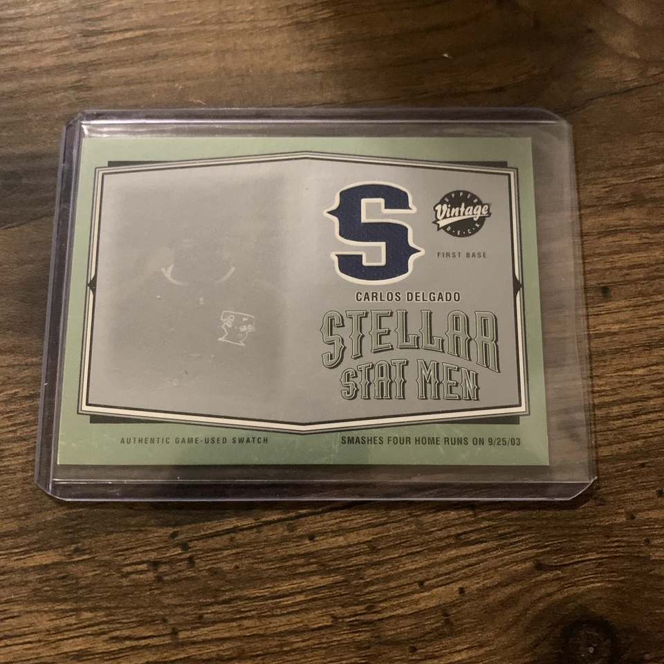 2004 Upper Deck Vintage Carlos Delgado Game Jersey Card In Top Loader - Image 1 of 3