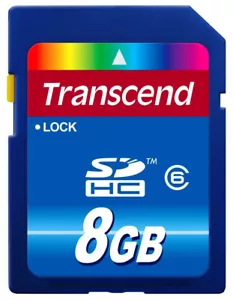 Scheda SDHC Transcend 8 GB, scheda di memoria classe 6 TS8GSDHC6 - Foto 1 di 1