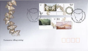 Tasmania 2004 1804-2004 (estampillas engomadas) FDC - Hobart Tas 7000 PMK - Imagen 1 de 1