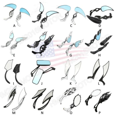Universal Motorcycle Side Mirrors For Harley Electra Tour Street Road Glide - Image 1 of 2