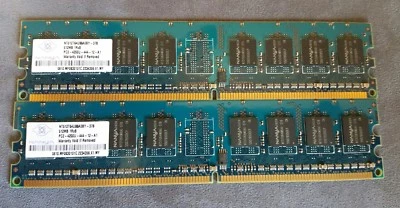 NANYA NT512T64U88A0BY-37B 1GB (512MB x 2) PC2-4200U 533mhz Memory Card - Image 1 of 3
