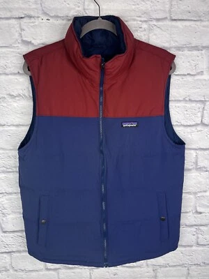PATAGONIA Mens Navy Red Reversible Bivy Down Vest M/L - Image 1 of 4