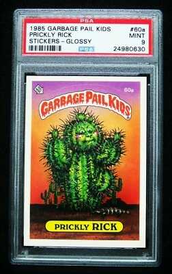 GPK 1985 2nd Series #60a Prickly RICK - Jolted Joel/Live Mike GLOSSY, OS2, PSA 9 - Image 1 of 2