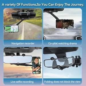 Universal 360 Grad KFZ Rückspiegelhalter Halterung Ständer für Handy Halter - Bild 1 von 6