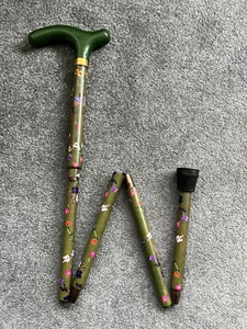Walking Stick Cane Classic Canes England Collapsible Sectional Floral Adjustable - Picture 1 of 4