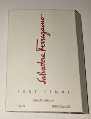 Salvatore Ferragamo Pour Femme 1.6 ml 0.05 fl oz Sample Vial New On Card RARE - Image 1 of 3