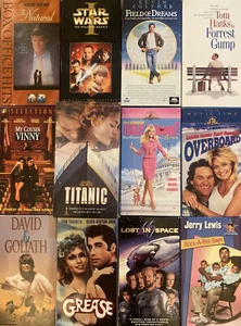 Lot Of 12 Greatest Movies On VHS Star Wars Titanic Grease Forest Gump Classic - Picture 1 of 7