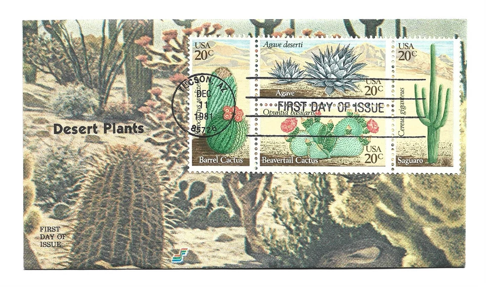1942-45 Desert Plants, Spectrum Covers, block of 4  FDC - Image 1 of 1