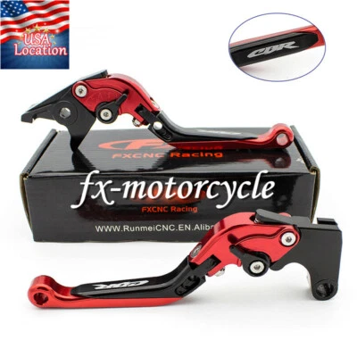 Palancas de embrague de freno rojo con logotipo CNC para Honda CBR1000RR/FIREBLADE/SP 2008-2021 2018 Foto 1 de 4