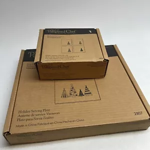 Pampered Chef 2808 & 2807 Holiday Appetizer Plate & Platter, Christmas Tree 🌲 - Picture 1 of 11