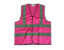 Pink Child Vest Reflective Hi Visibility Children Kid Waistcoat Viz Bright Pink 