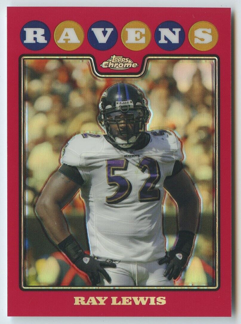 Ray Lewis 2008 Topps chrome football #TC116 Baltimore Ravens red refractor 25/25