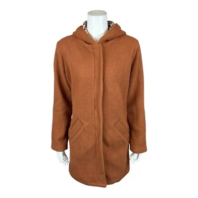 Abrigo Denim & Co. de Vellón Vinculado con Sherpa Manga Larga Bronceado Británico Talla X-Pequeña Foto 1 de 2