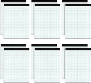 Graph Paper Pad 8.5 X 11, 12 Pack Graph Paper Notebook, 4X4 Graph Ruled, Grid Pa - Picture 1 of 12