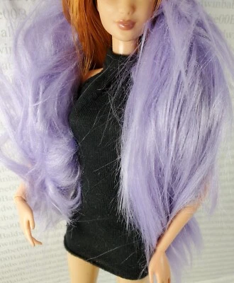 SOLO BOA ~ SE ADAPTA A MUÑECA DE 11,5" EXTRA #11 BUFANDA DE PIEL BOA ESTOLA PÚRPURA DESORDENADO ENCOGIMIENTO DE HOMBROS Foto 1 de 4