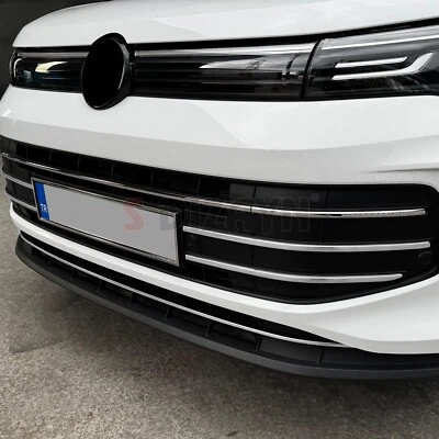 Chrome radiator grille trims for VW Tiguan 3 stainless steel 7 pieces from 2024 front grill - Image 1 of 4