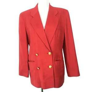Giacca blazer vintage Talbots rosso doppiopetto bottoni oro donna media - Foto 1 di 11