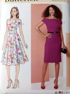 Abito Miss/Donna Motivo Butterick Scollato B7006 Plus Tg 8-16/18-26 Nuovo - Foto 1 di 10