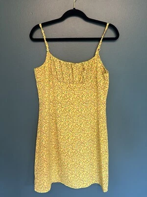 Jonathan Martin Yellow ditsy Floral babydoll dress adjustable straps size 9 - Image 1 of 3