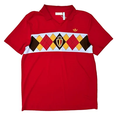 罕见阿迪达斯原装复古球衣比利时欧洲 1984 年复制品 #16 XL 码全新带标签 — 第 1/4 张图片
