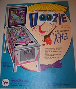 FOLLETO PUBLICITARIO DE COLECCIÓN WILLIAMS DOOZIE PINBALL JUEGO DE ARCADE - Imagen 1 de 1