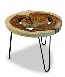 Coffee Table Tree Disc Sofa Side Table Flower Table Acacia Solid Wood - Picture 1 of 7