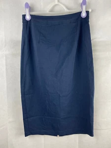 Collectif Skirt Size S UK 10 Navy Blue Pencil - Picture 1 of 11