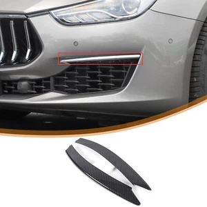 ABS Carbon Car Front Bumper Fog Light Upper Trim For Maserati Ghibli 2018-2024 - Picture 1 of 20