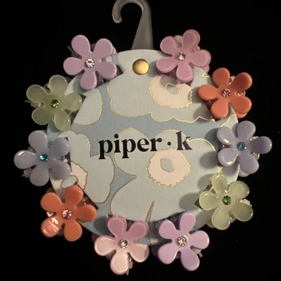 Piper K 10 Pack Mini 0.5" Claw Clip Hair Accessories Plastic FLOWERS adorable 🌸 - Image 1 of 4