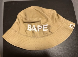 A Bathing Ape BAPE Bucket Hat Size L LARGE Men's Beach BROWN/BEIGE - NEW - Picture 1 of 7