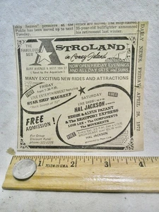 Astroland Coney Island AD 1972 vintage NY clip original - Imagen 1 de 2