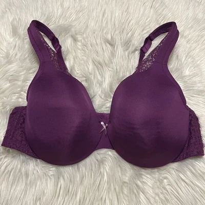 Cacique 40C Bra Purple Lightly Lined Full Coverage Underwire Back Closure - Image 1 of 4
