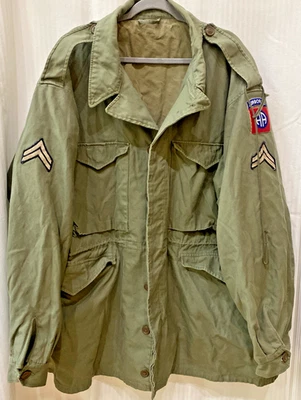 ATF WW2 M-1943 M43 Field Jacket Coat Size 3X 54/56  WWII Airborne Patch/ Stripes - Image 1 of 4