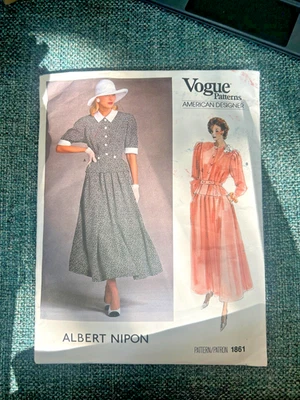 FREE SHIP! 1861 Vogue Patterns American Designer Albert Nipon Sz 10 - Image 1 of 2