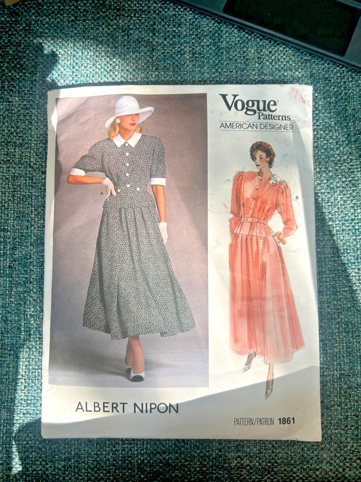 FREE SHIP! 1861 Vogue Patterns American Designer Albert Nipon Sz 10 - Image 1 of 2