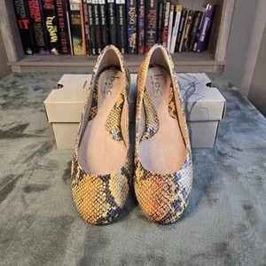 Ballerine BOC Born Concept 8,5 finta pelle di serpente 40 giallo arancione indossate una volta - Foto 1 di 12
