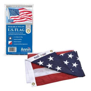 (2460) SolarGuard Nyl-Glo Bandiera Americana, Made in USA, 3 x 5 Piedi, Nylon - Foto 1 di 5