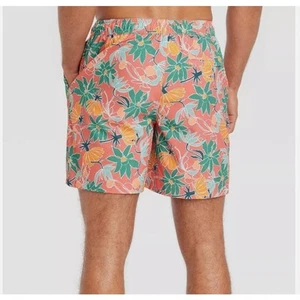 Men's XXL Swim Trunk Shorts Big & Tall Swimsuit-Goodfellow & Co-Hawaii Leaf -New - Picture 1 of 5