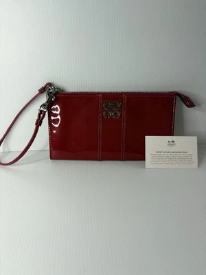 Vintage Coach Julia Red Patent Leather Wristlet - Image 1 of 4