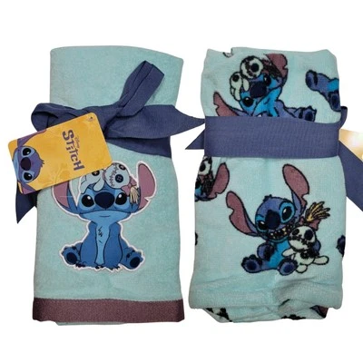 Paquete de 2 toallas de mano Disney Stitch Scrump azul baño Lilo y Stitch NUEVAS Foto 1 de 4